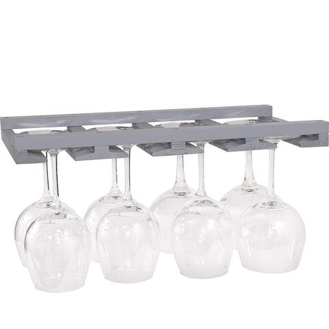 Rustic State Wine Stemware Glass Rack Makes Dull Kitchens or Bar Looks Great Perfectly Fits 6-12 Glasses Under Cabinet Easy to Install with Included Screws Great Hanging Bar Glass Rack (Gray)