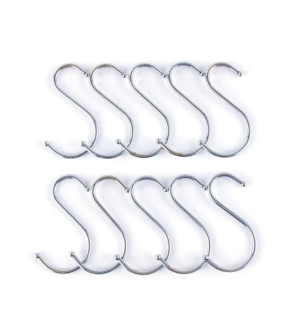 Prudance Small Round S Shaped Hooks Stainless Steel Hanging Hooks Set 20 Hooks - Ideal Pots, Pans, Spoons Other Kitchen Essentials - Perfect Clothing
