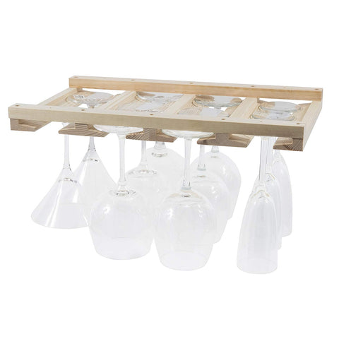 Rustic State Stemware Wine Glass Rack Makes Dull Kitchens or Bar Looks Great Perfectly Fits 6-12 Glasses Under Cabinet Easy to Install with Included Screws Great Hanging Bar Glass Rack (Natural)