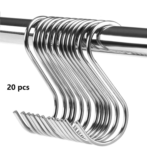 OPCC 20 PCS Stainless Steel Silver Color Extra Small Size Heavy-duty Steel S-hooks for Plants, Gardening Tools, black Enamel Coated Metal, Holds up to 40 Lbs. Includes Installation Hardware Designed for Any Kitchen+1PCS Opcc Sticky Notes