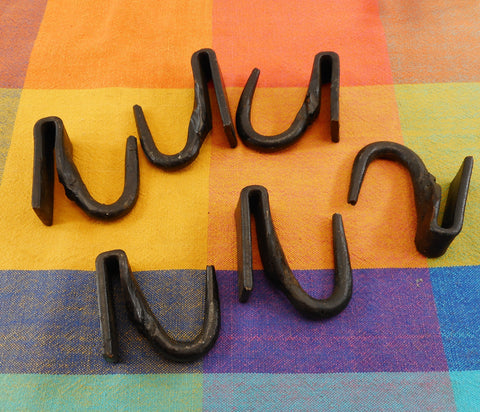 Hand Wrought Black Iron Pot/Pan Hanging Rack 6 Hooks - Slide Bar Type