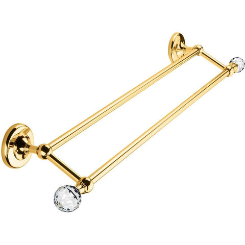 Lux Madras Swarovski Double Towel Bar Holder Hanger Towel Hanging Rack 23.4"