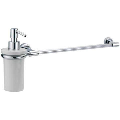 BA Tratto Wall Bathroom Towel Bar Rail Holder Hanger With Soap Dispenser - Brass